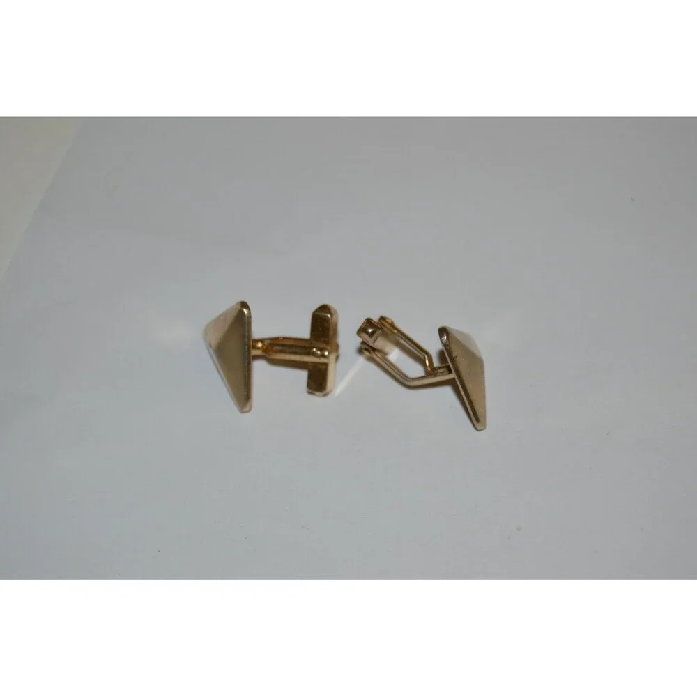 Vintage Unique 1960s TRIANGLE Shaped SWANK Brass Men's Cuff Links Rare